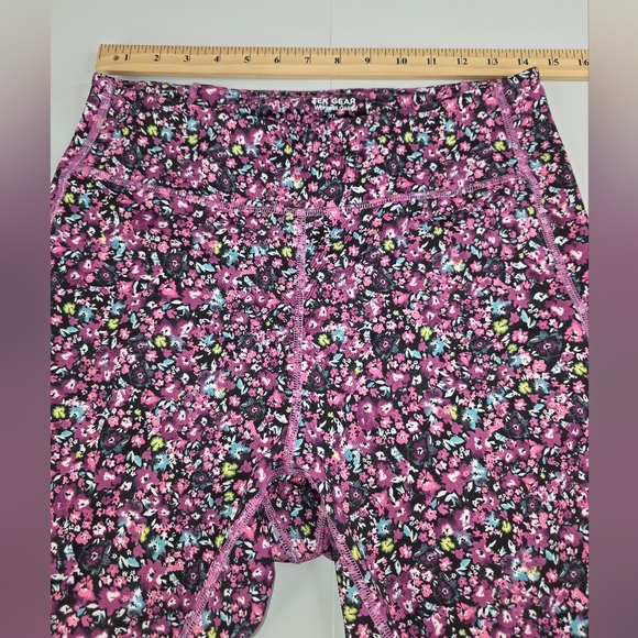 Tek Gear Workout Gear Women's Floral Pink Leggings Crop Size XL AE-2282 - Picture 6 of 14